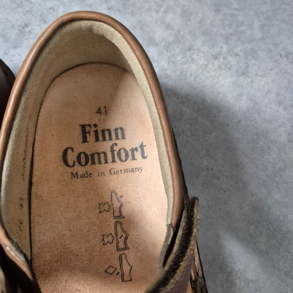 41 Finn Comfort Germany Baltram Tan Leather Sandals - Picture 7 of 10